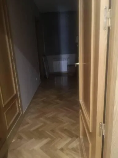 Pasillo con parqué en espiga reformado